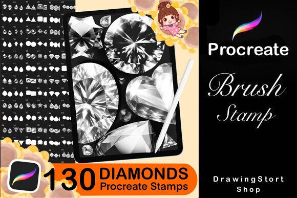 130 Procreate Diamonds Brushes for iPad