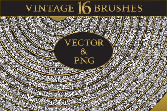 16 Vintage Floral Brushes: Elevating Your Design with Baroque Elegance