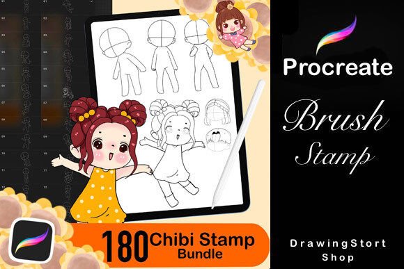 180 Procreate Chibi Stamp Brushes: A Workflow for Efficient Character Design