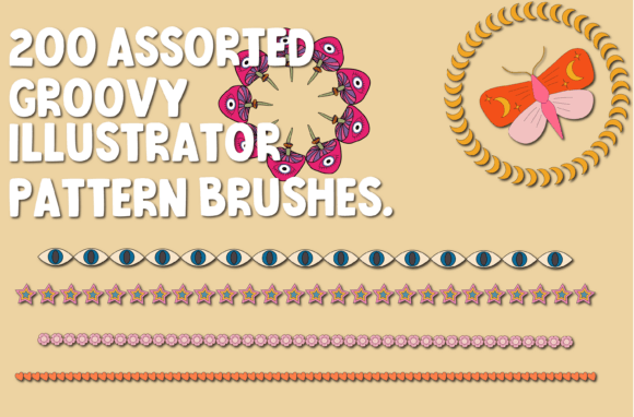 200 Retro Illustrator Pattern Brushes: Your Gateway to Groovy Design