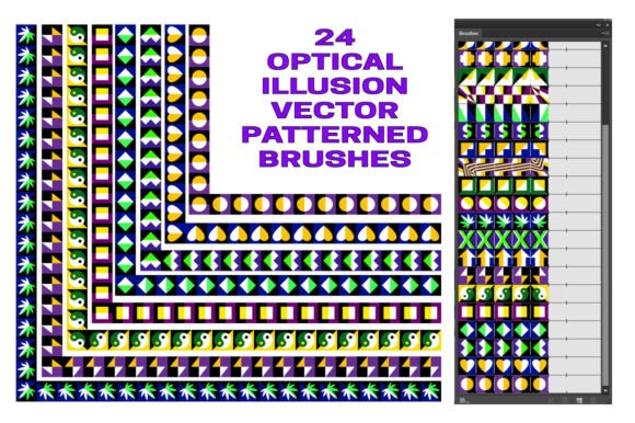 24 Illusion Pattern Brushes for Motion