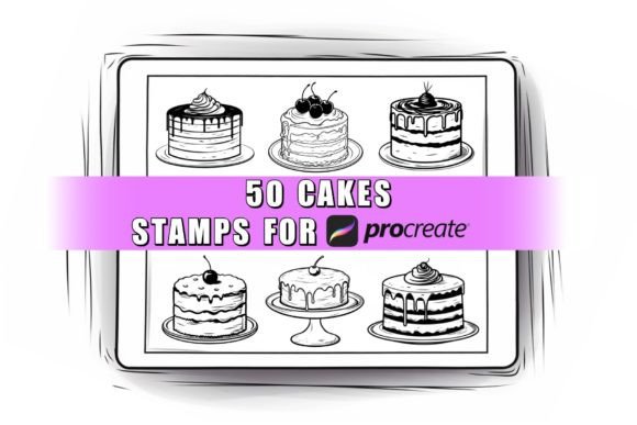 50 Cakes Procreate Stamps Brushes: A Creative Toolkit for Digital Artists