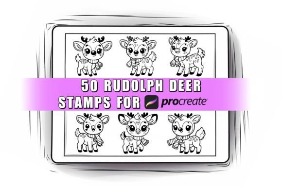 50 Rudolph Deer Procreate Stamps Brushes: A Creative Toolkit for Digital Artists