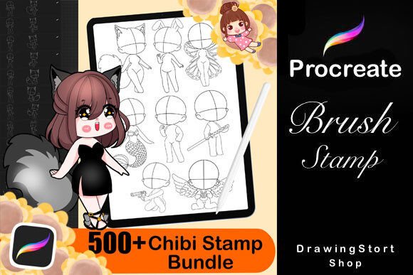 500 Procreate Chibi Brushes Stamp: Ultimate Kit