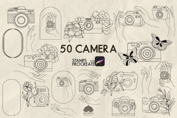 Camera Procreate Stamp Brushes: 50 Creative Tools