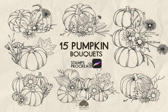 Floral Pumpkins Procreate Stamp Brushes: Elevating Autumn Digital Art