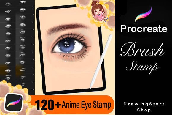 Mastering 120 Procreate Anime Eye Stamps Brushes for Digital Art