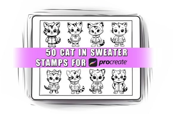 Mastering Digital Art: The Ultimate Guide to 50 Cute Cat Procreate Stamps Brushes
