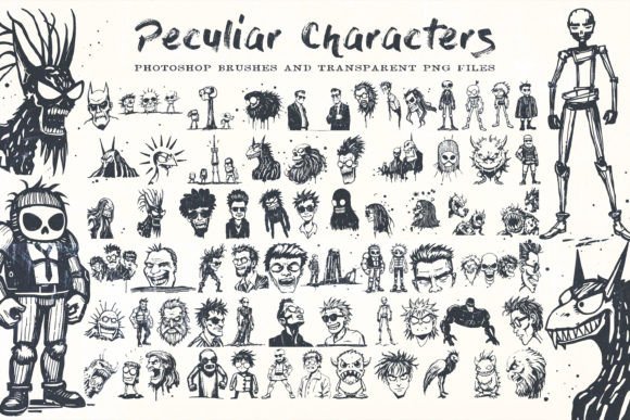 Peculiar Characters Brushes and Png Set: Elevating Your Digital Artistry