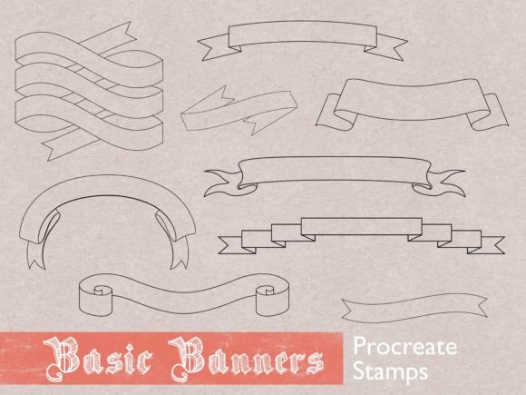 Procreate Banner Stamps Tattoo Brushes