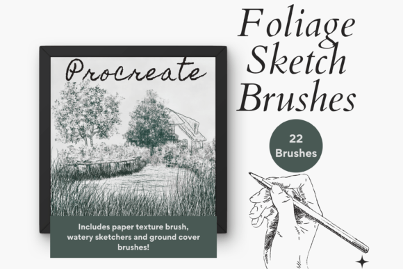 Procreate Foliage Sketch Brushes X 22