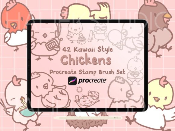Unlock Your Creativity with Cute Chickens Procreate Stamp Brushes
