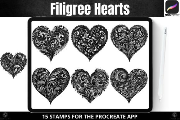 Unlocking Romantic Detail: A Guide to Procreate Filigree Hearts Stamp Brushes